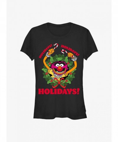 Disney Muppets Animal Holiday Girls T-Shirt in Black