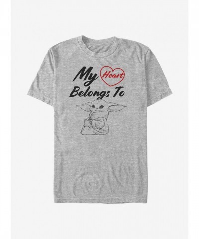 Mandalorian Child Heart Grey T-Shirt for Men