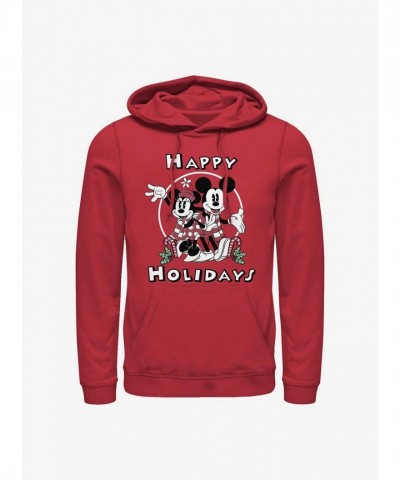 Disney Holiday Hoodie Featuring Mickey & Minnie - Men's Red
