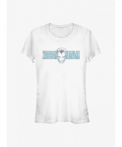 Marvel Girls Iron Man Face T-Shirt - White
