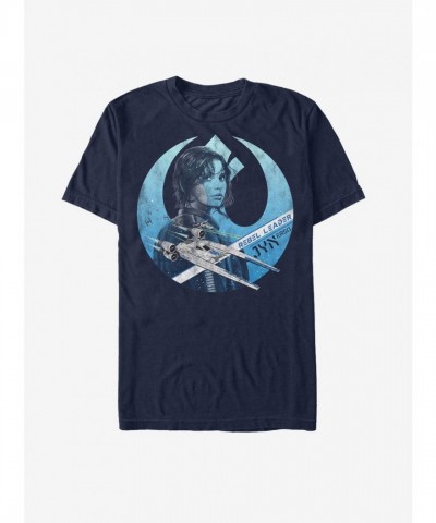 Star Wars Jyn Erso Rebel Crest Navy Blue T-Shirt for Unisex