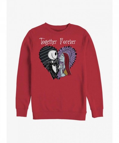 Disney Jack and Sally The Nightmare Before Christmas Unisex Sweatshirt - Red