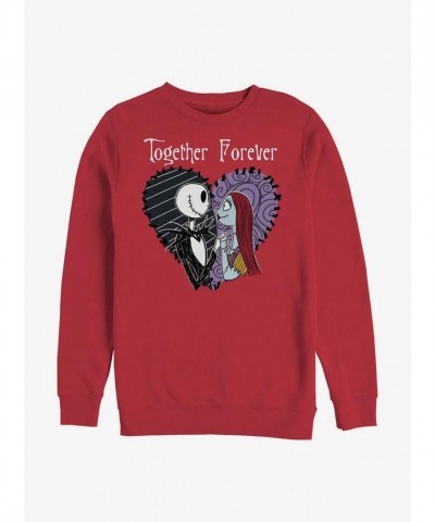 Disney Jack and Sally The Nightmare Before Christmas Unisex Sweatshirt - Red