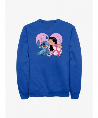 Disney Lilo & Stitch Blue Kisses Men's Sweatshirt