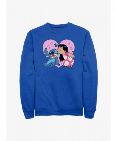 Disney Lilo & Stitch Blue Kisses Men's Sweatshirt