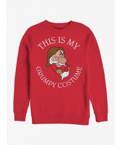 Disney Grumpy Snow White Men's Red Cotton Sweatshirt