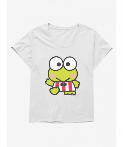 Keroppi Plus Size Scoop Neck Waving Stripes Girls T-Shirt