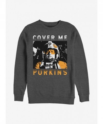 Grey Star Wars Porkins Crew Sweatshirt for Men