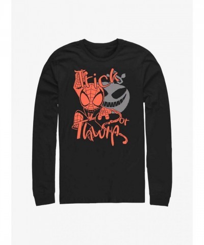 Marvel Thwip Action Long Sleeve Tee - Men's Black