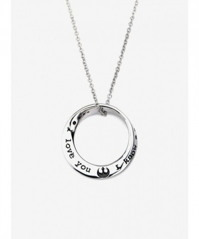 Star Wars Stainless Steel "I Love You I Know" Mobius Necklace for Women