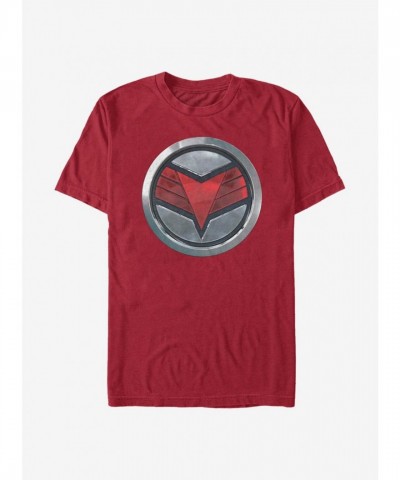 Marvel Falcon Logo Men's Red T-Shirt - Lightweight Comfort