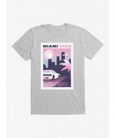 Miami Vice Inspired Pastel City Scene Men's T-Shirt
