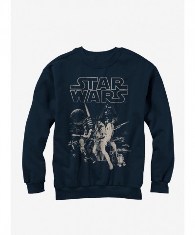 Star Wars Classic Characters Navy Blue Men's Sweatshirt - Blue