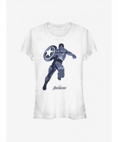 Marvel Captain America Girls T-Shirt in White - Lightweight Cotton
