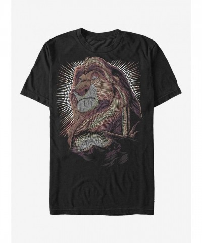 Disney Mufasa Dot Art T-Shirt - Black for Adults