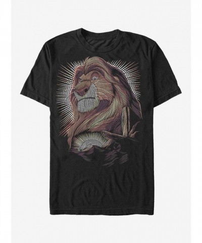 Disney Mufasa Dot Art T-Shirt - Black for Adults