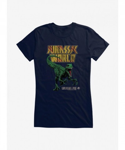 Jurassic Park Girls T-Shirt - Lightweight Cotton "Life Finds A Way" Tee