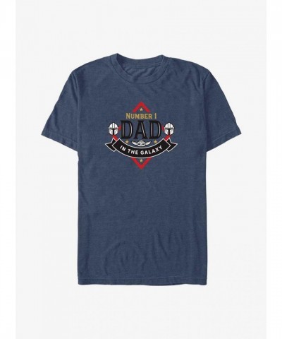 Star Wars Mandalorian Number One Dad T-Shirt - Men's Blue