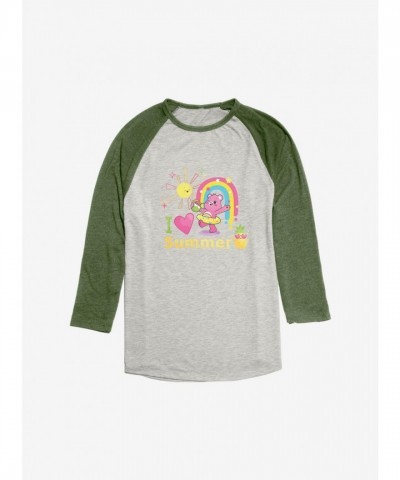 Care Bears Summer Love Green Raglan for Men