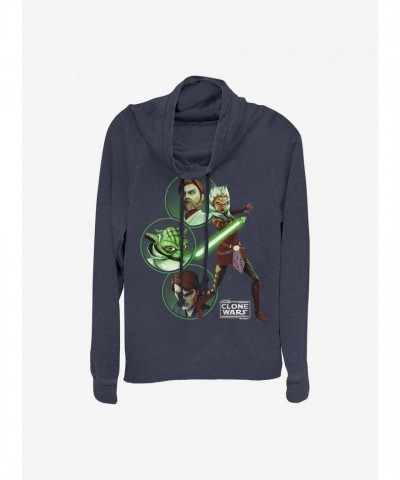 Star Wars Clone Wars Light Blue Cowlneck Sweatshirt for Girls