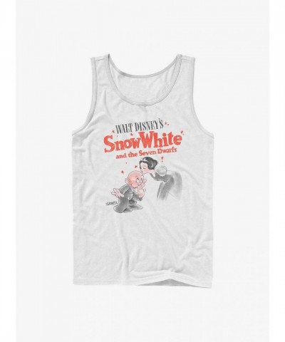 Disney Classic Snow White Sweet Kiss Men's Cotton Tank Top - White