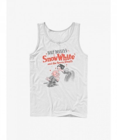 Disney Classic Snow White Sweet Kiss Men's Cotton Tank Top - White