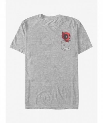 Marvel Deadpool Cartoon Faux Pocket T-Shirt - Men's Black