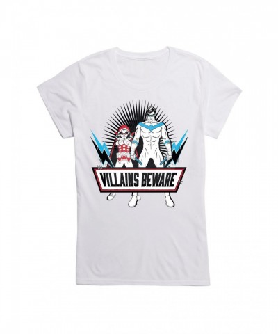 Name: DC Comics Nightwing & Robin Girls T-Shirt - Lightweight Cotton Villains Beware