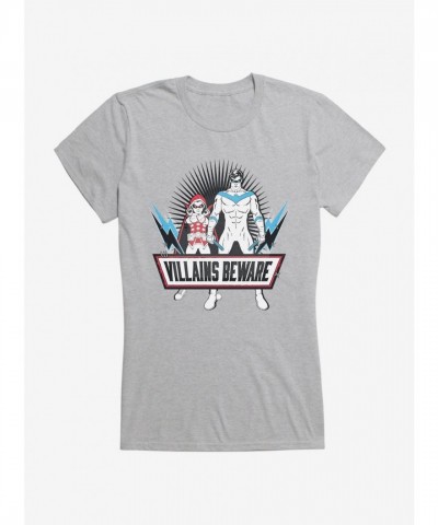 Name: DC Comics Nightwing & Robin Girls T-Shirt - Lightweight Cotton Villains Beware