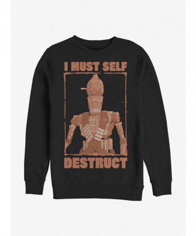 Mandalorian Self-Destruction Crew Sweatshirt - Black for Men
