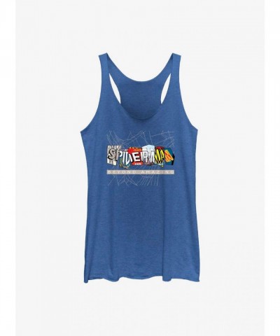 Marvel's Iconic Spider-Man 60th Anniv Tank Top for Girls - Blue