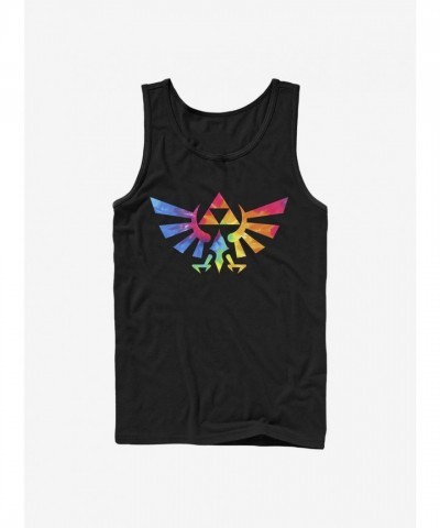 The Legend of Zelda Groovy Crest Unisex Tank Top - Black