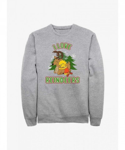 The Simpsons Lisa Reindeer Lover Unisex Sweatshirt - Grey