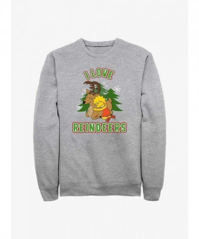 The Simpsons Lisa Reindeer Lover Unisex Sweatshirt - Grey