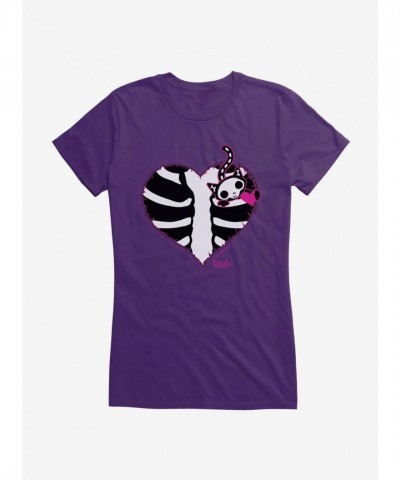 Emily Strange Cat Heart Junior Girls T-Shirt
