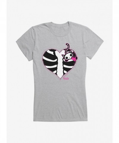 Emily Strange Cat Heart Junior Girls T-Shirt