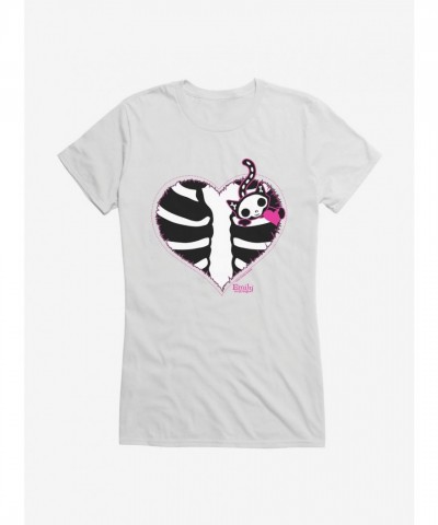 Emily Strange Cat Heart Junior Girls T-Shirt
