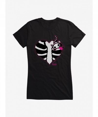 Emily Strange Cat Heart Junior Girls T-Shirt