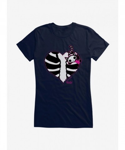Emily Strange Cat Heart Junior Girls T-Shirt