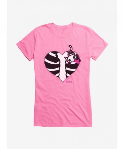 Emily Strange Cat Heart Junior Girls T-Shirt