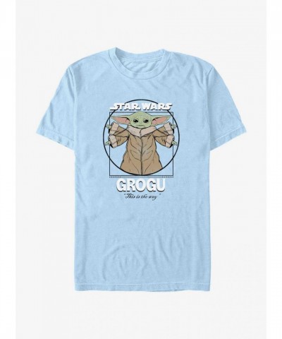 The Mandalorian Grogu Blue History T-Shirt for Men