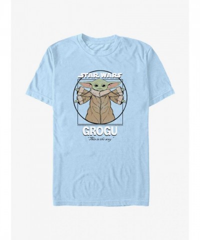 The Mandalorian Grogu Blue History T-Shirt for Men