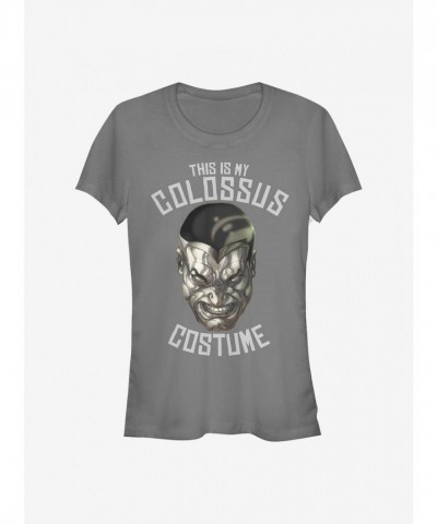Marvel Girls Colossus Grey T-Shirt - Lightweight Cotton Costume