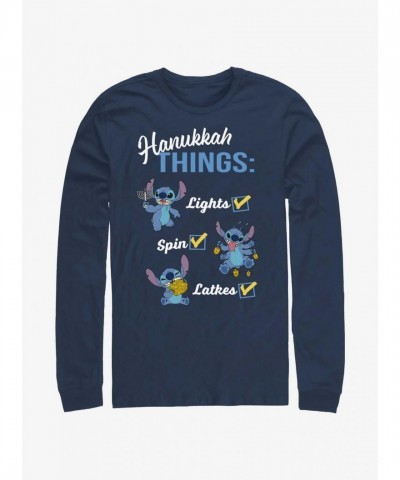 Disney Lilo & Stitch Blue Long-Sleeve T-Shirt for Men
