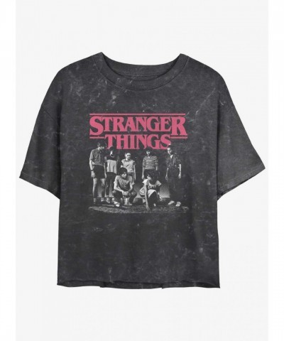 Stranger Squad Mineral Wash Crop T-Shirt for Girls - Multi Colors