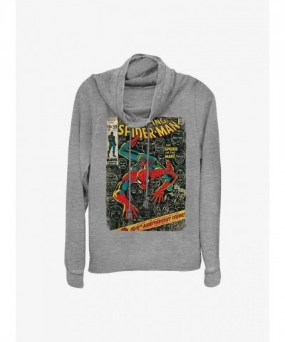 Marvel Grey Spider-Man Cowl Neck Long Sleeve Top for Kids