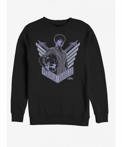 Marvel Captain Marvel Maria Wings Unisex Sweatshirt - Black