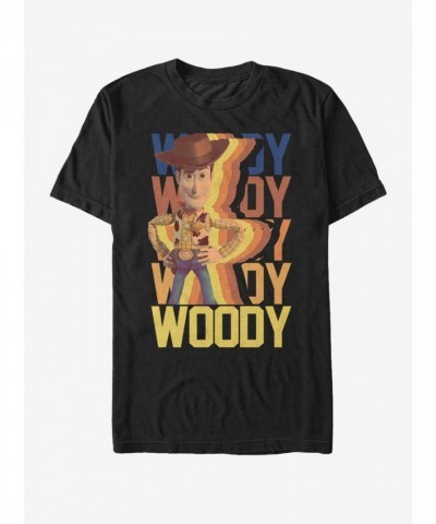 Disney Pixar Toy Story Men's Cotton Woody Name T-Shirt - Black