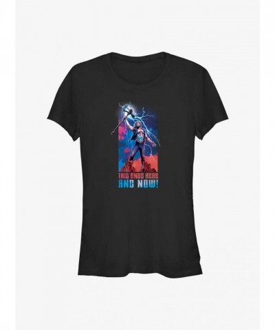 Marvel Thor Love Thunder Graphic Tee for Girls - Black