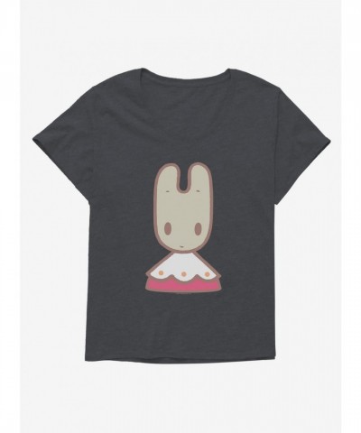 Marron Cream Plus Size Portrait Tee for Girls